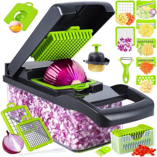 Pro Stainless Steel Interchangeable Blades Rust Resistant Multi Functional Vegetable Chopper Set of 1