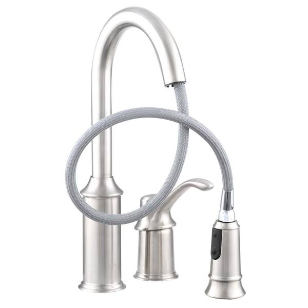 Moen Aberdeen Single Handle Pull Down Sprayer Kitchen Faucet With Reflex In Classic Stainless 7590csl The Home Depot