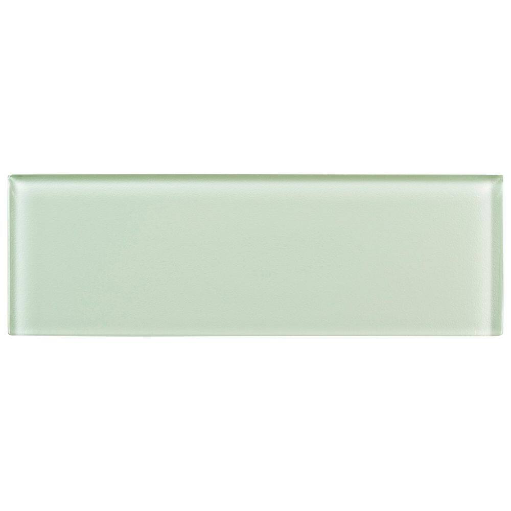 ANDOVA Enchant Elle Florette Light Green 4 in. x 12 in. Smooth Glass ...