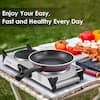 Elexnux Portable 2-Burner 7.4 in. Infrared Ceramic Black Electric Stove  1800-Watt Hot Plate with Anti-Scald Handles FYDQESXY3203CB - The Home Depot
