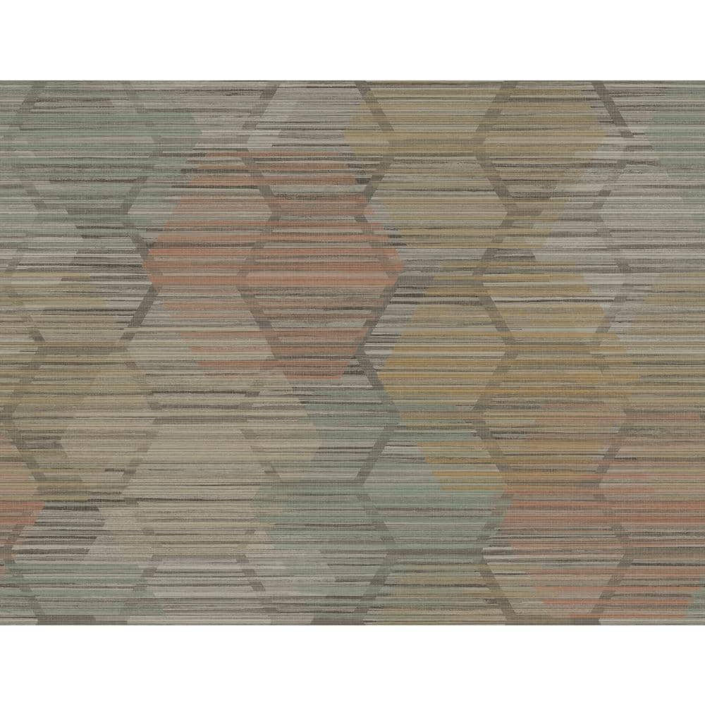 Jabari Rustic Honeycomb Brown Faux Grasscloth Wallpaper