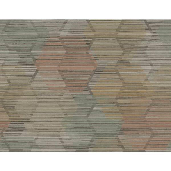 A-Street Prints Jabari Brown Geometric Faux Grasscloth Brown Wallpaper Sample