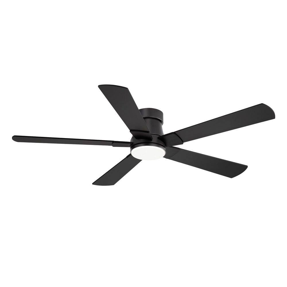 52in Black Indoor/Outdoor Standard Flush Mount Ceiling Fan with Light Remote Low Profile Reversible DC Motor for Bedroom price history on PriceWatchPro