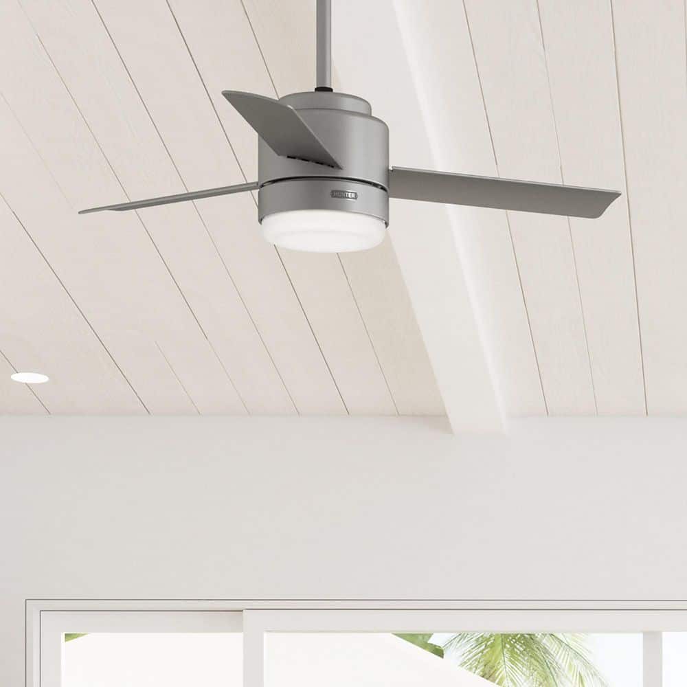 Gilmour 44 in. Indoor/Outdoor Matte Silver Ceiling Fan with Light Kit and Remote Included price history on PriceWatchPro
