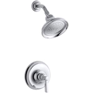 Bancroft 1-Spray 6.8 in. Single Wall Mount Fixed Shower Head in Polished Chrome