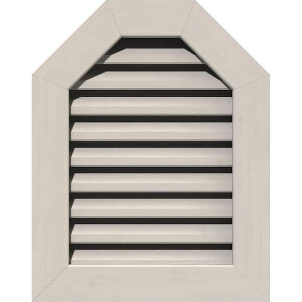 Ekena Millwork 21 in. x 19 in. Octagon Primed Smooth Pine Wood Paintable Gable Louver Vent