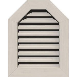 23 in. x 27 in. Octagon Primed Smooth Pine Wood Paintable Gable Louver Vent
