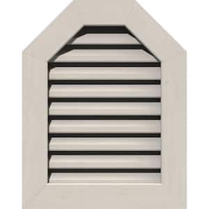 25 in. x 21 in. Octagon Primed Smooth Pine Wood Paintable Gable Louver Vent