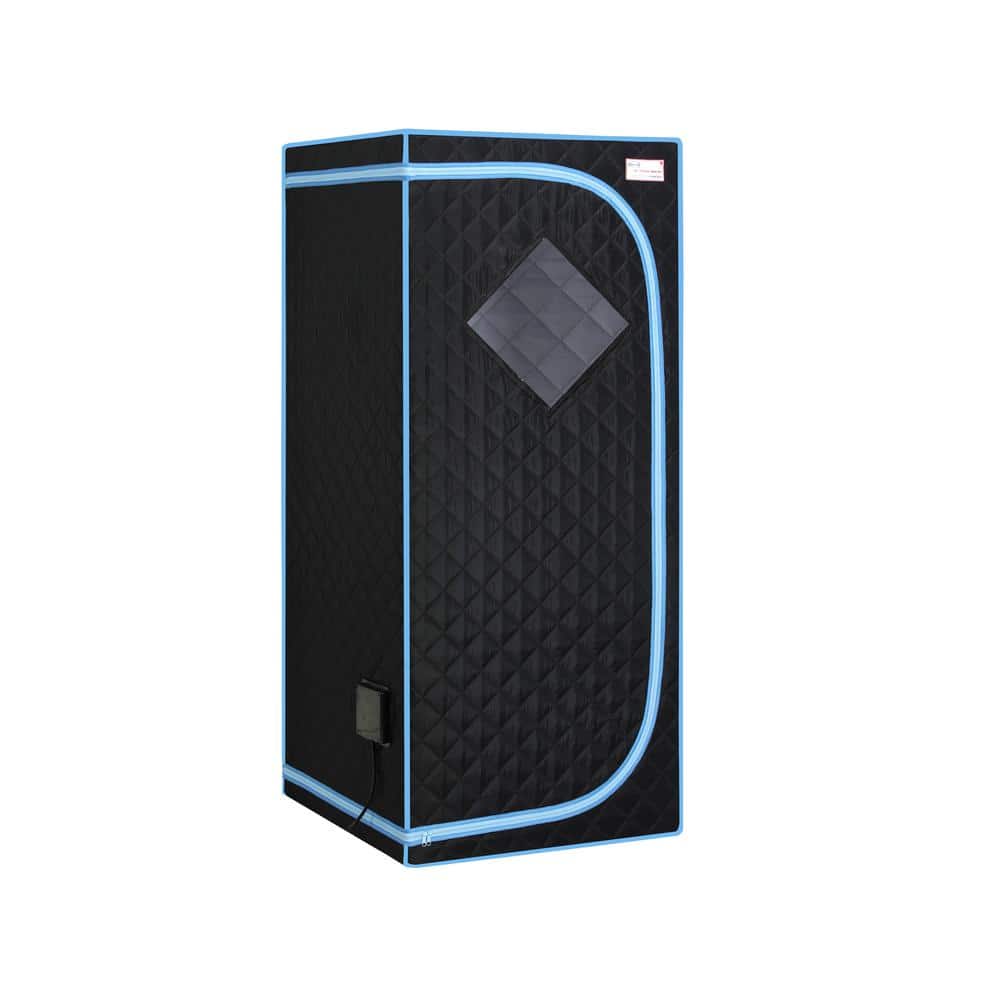 FCC-Certified Black Portable 1-Person Sauna with Infrared Panels, Heating F