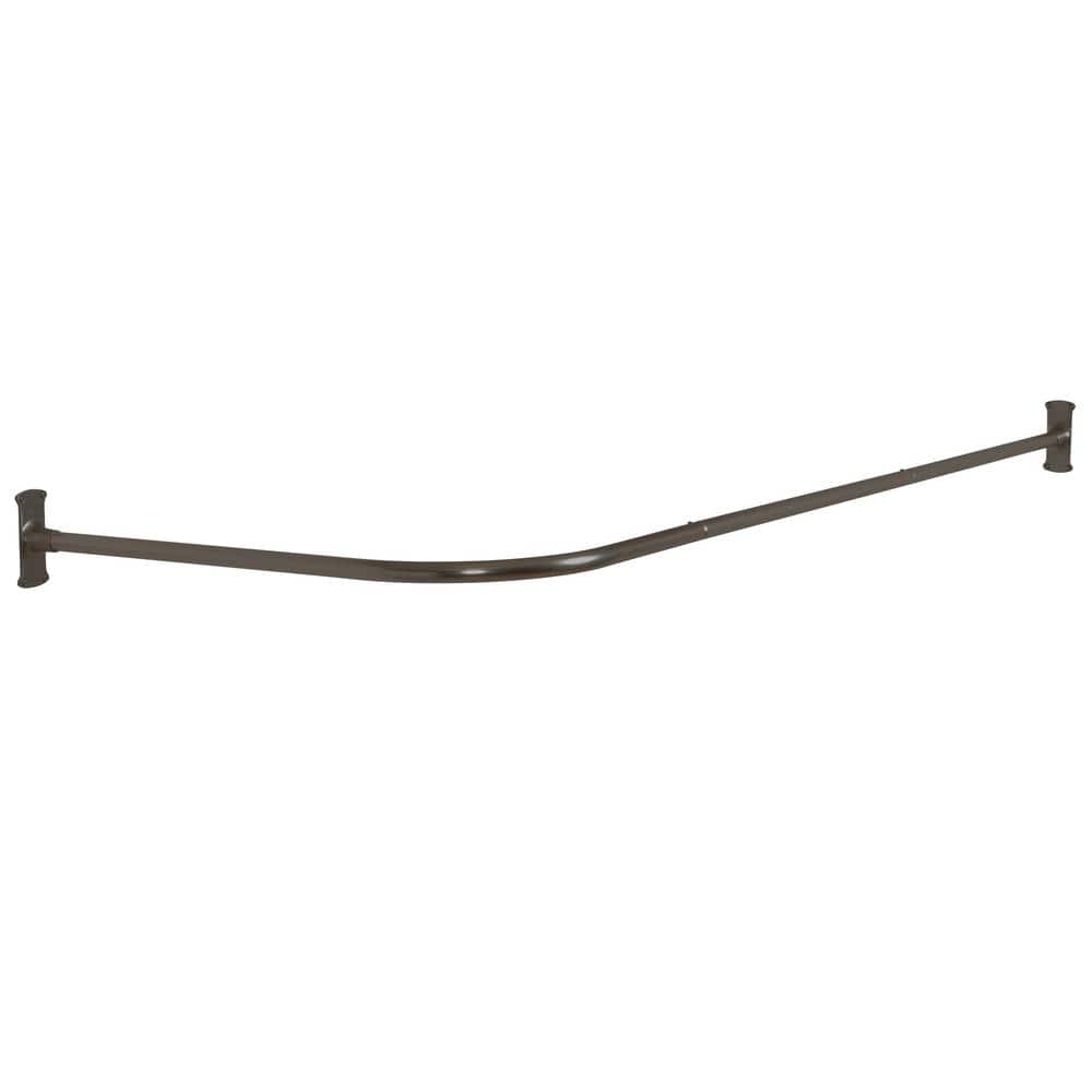 Commercial No Rust 66 in. Aluminum L Shaped Shower Rod with Vertical Ceilin