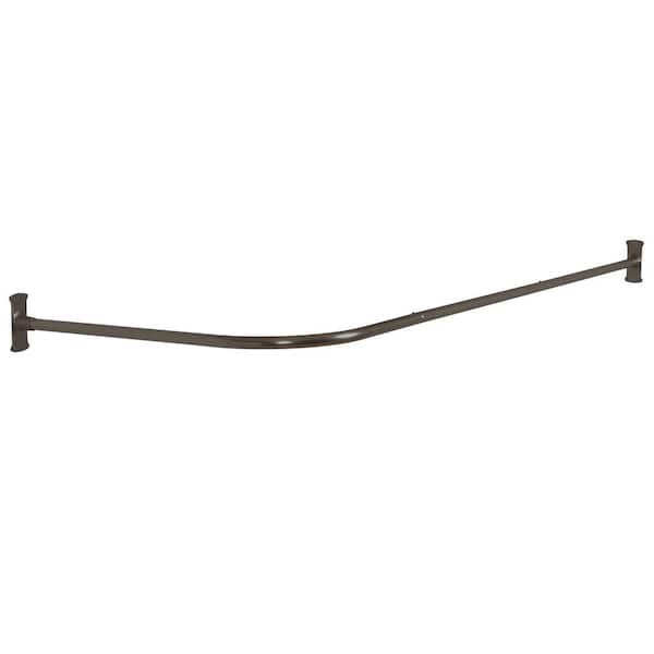 Unbranded Commercial No Rust 66 in. Aluminum L Shaped Shower Rod with Vertical Ceiling Support in Dark Bronze