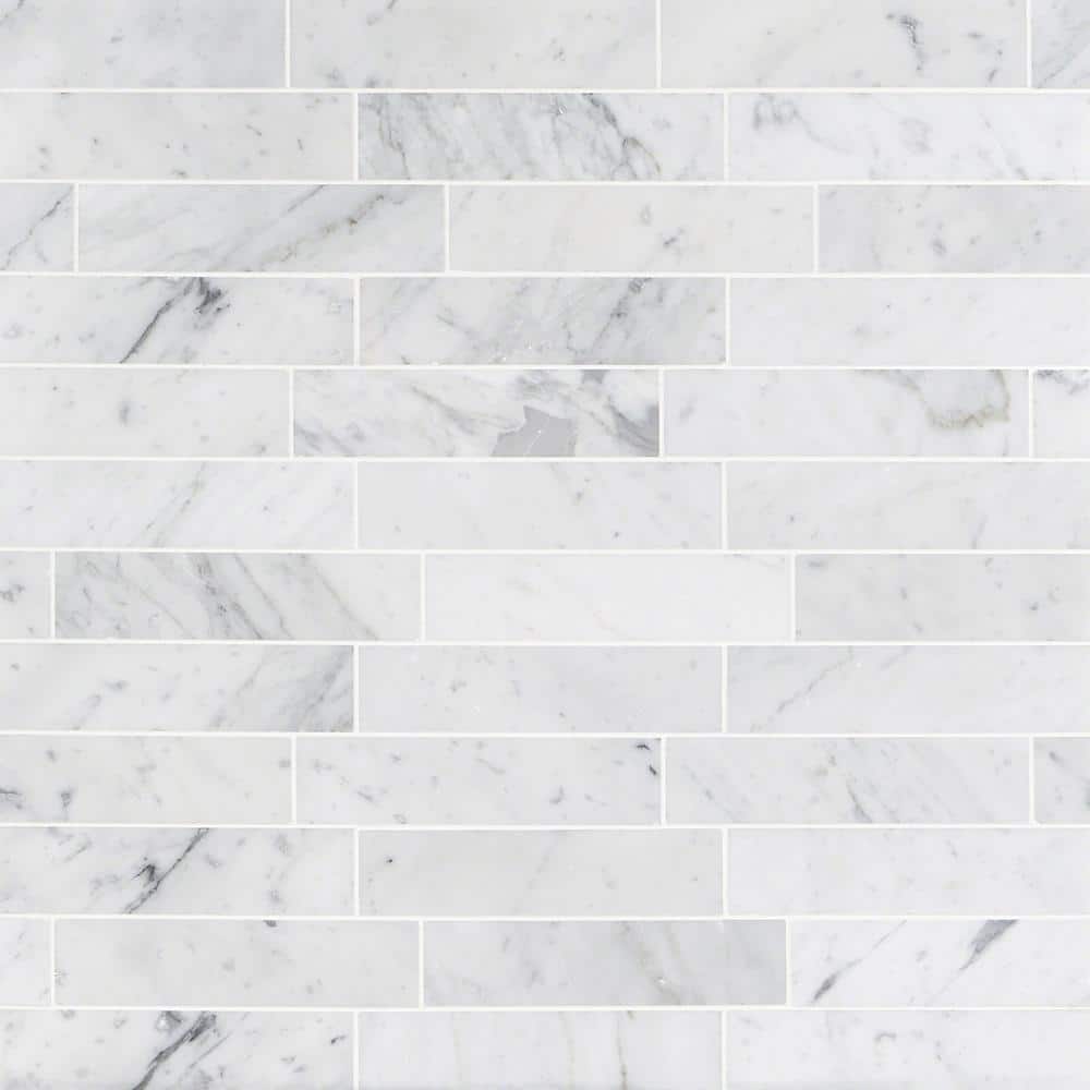 Ivy Hill Tile Brushed White Carrara 2 in. x 8 in. Marble Floor and Wall  Subway Tile (1 Sq. Ft. / Case) EXT3RD104528 - The Home Depot
