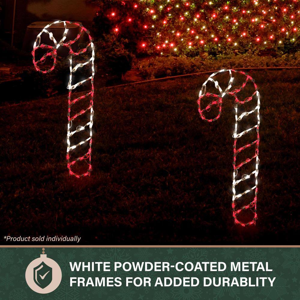 Giant Red and White LED Candy Cane Outdoor Light