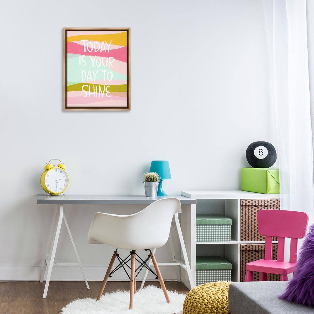 Pastel Day to Shine by Mandy Ford Art + Illustration Brown Floater Frame Typography Graphic Art Print 21 in. x 17 in. price history on PriceWatchPro