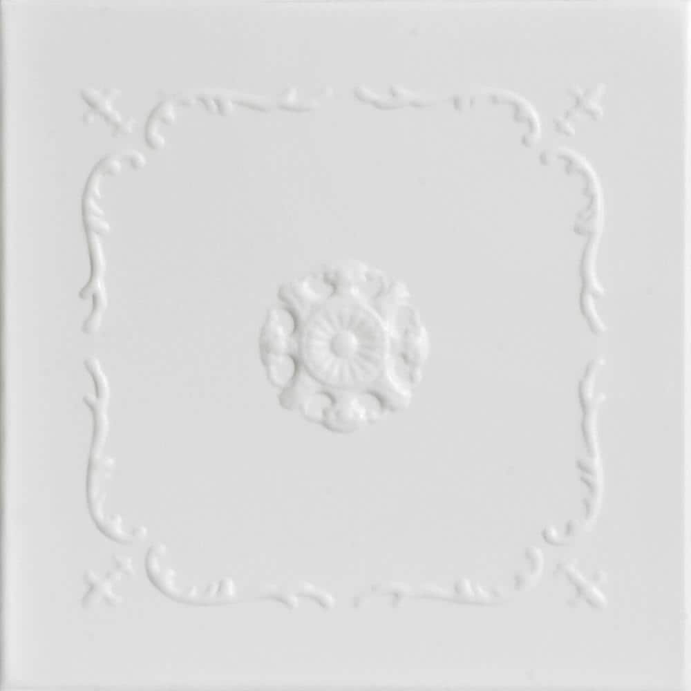 Bourbon Street White Heron 1.6 ft. x 1.6 ft. Decorative Foam Glue Up Ceilin