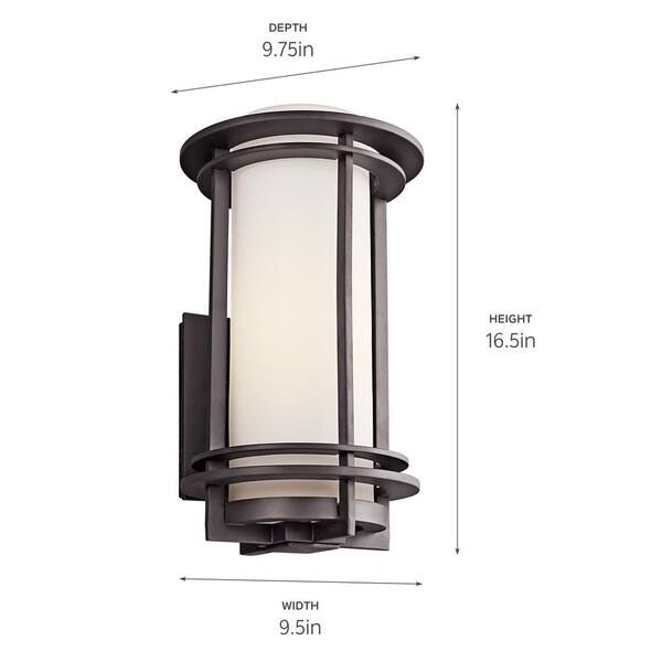 Kichler Pacific Edge Architectural Bronze Traditional Opal Glass Cylinder Pendant Light