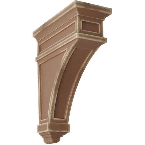 Ekena Millwork 4-1/2 in. x 13-3/4 in. x 10 in. Weathered Brown Arlington Wood Vintage Decor Corbel