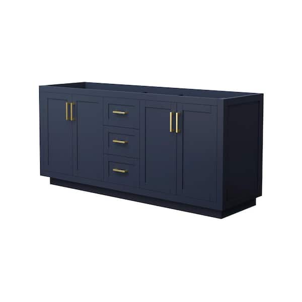 Wyndham Collection Miranda 71 in. W x 21.75 in. D Double Bath Vanity Cabinet Only in Dark Blue