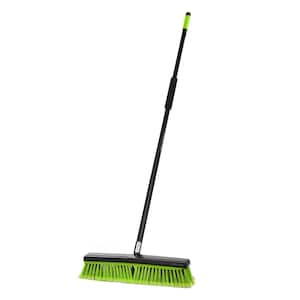 18 in. Green Indoor Multi-Surface 2-in-1 Squeegee Push Broom (2-Pack)