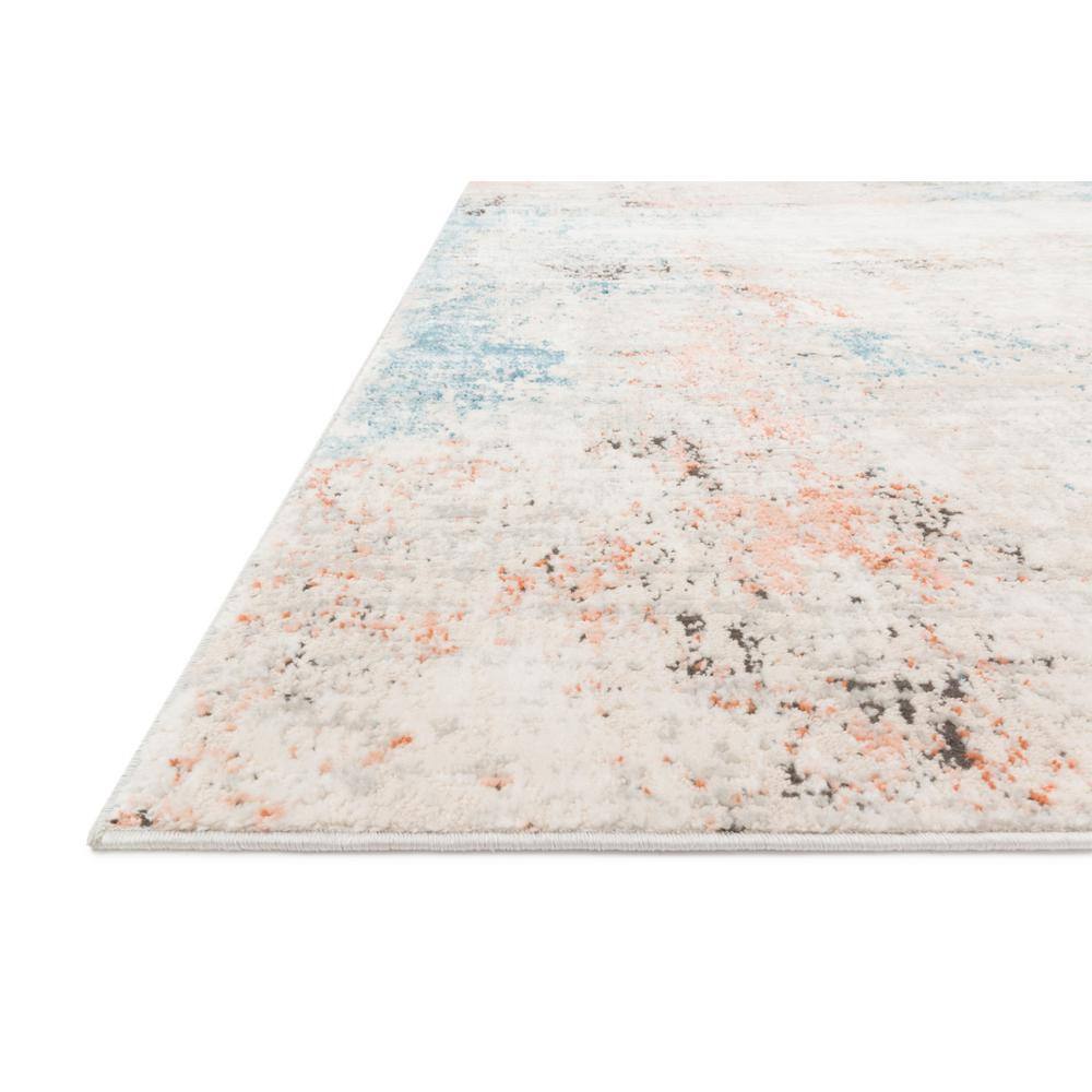 Ivory Abstract Easy-Care Synthetic Rectangular Rug