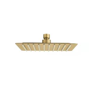 1-Spray Pattern with 2.5 GPM 10 in. Square Wall Mount Rain Fixed Shower Head in Brushed Gold