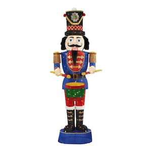 6 ft. Warm White LED Nutcracker Playing Drum Holiday Yard Decoration