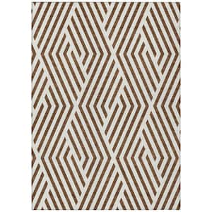 Chantille ACN550 Brown 2 ft. 6 in. x 3 ft. 10 in. Machine Washable Indoor/Outdoor Geometric Area Rug