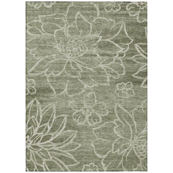Chantille Machine Washable Indoor/Outdoor Abstract ACN2789 Olive 10 ft. x 14 ft. Area Rug