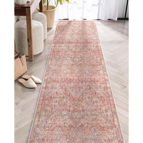 Red 2 ft. 3 in. x 24 ft. 9 in. Asha Anya Vintage Tribal Runner Area Rug