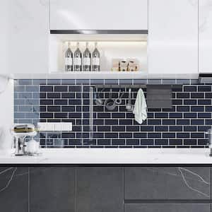 Midnight Blue 3 in. x 6 in. x 8mm Glass Subway Tile (5 sq. ft./Case)