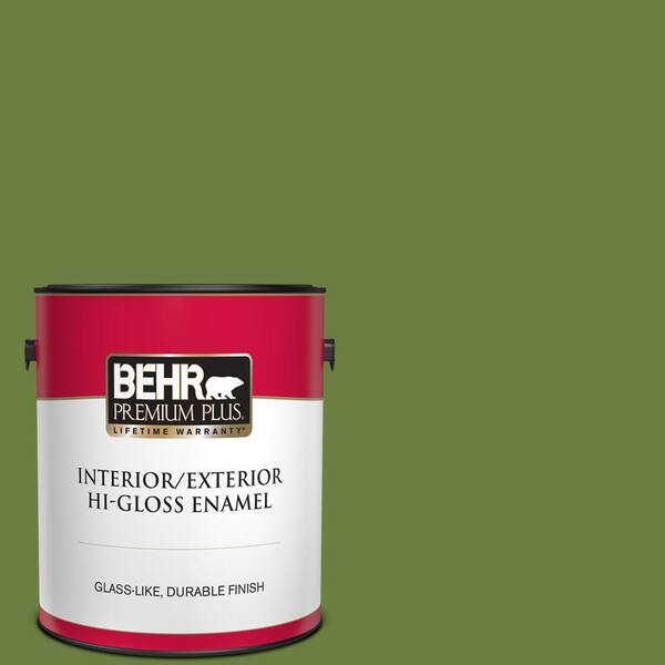 BEHR PREMIUM PLUS 1 gal. #M360-7 Rockwall Vine Hi-Gloss Enamel Interior/Exterior Paint