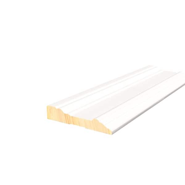 11/16 in. D x 3-1/2 in. W x 96 in. L Primed White Pine Wood Finger Joint 4 Sides Casing Moulding