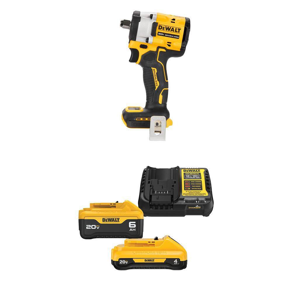 ATOMIC 20V MAX Lithium-Ion Cordless Brushless 1/2 in. Variable Speed Impact Wrench with 5 Ah & 2 Ah Batteries & Charger