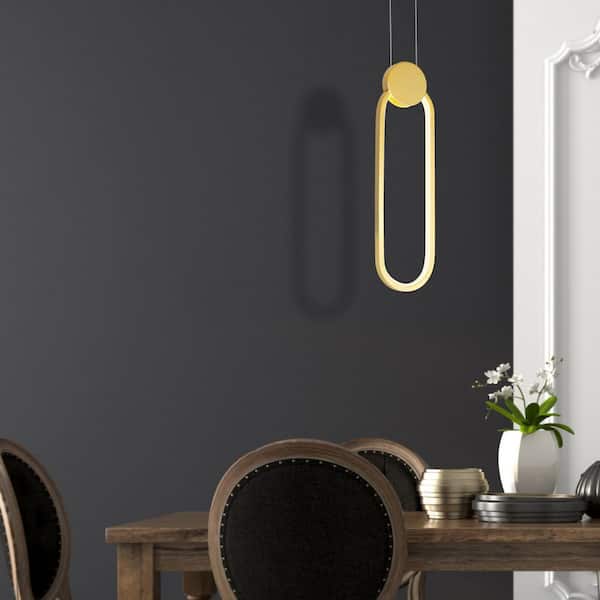 Pulley 4 in LED Satin Gold Mini Pendant