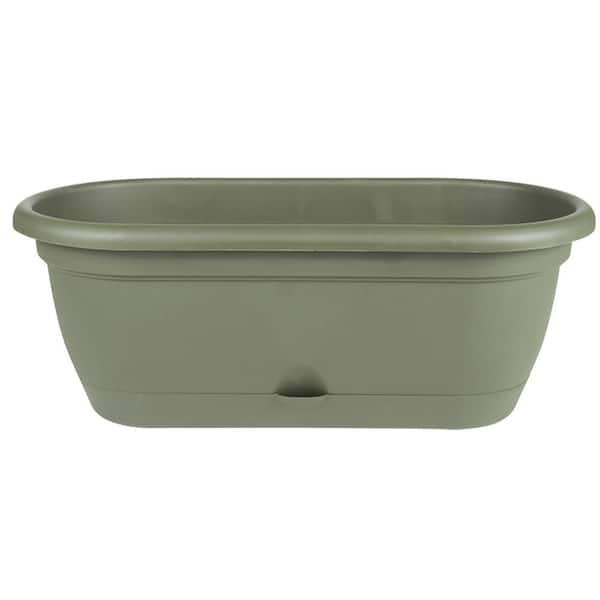 Bloem Lucca 19 in. Living Green Plastic Self-Watering Window Box with Saucer