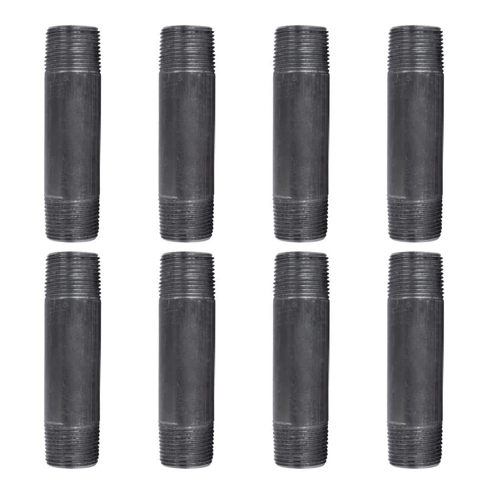 3/4 in. x 4 in. Industrial Steel Grey Plumbing Nipple in Black (8-Pack) price history on PriceWatchPro