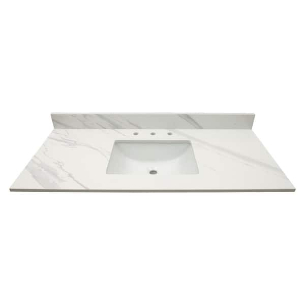 A A Surfaces Calacatta Lumas 49 in. W x 22 in. D Engineered Marble