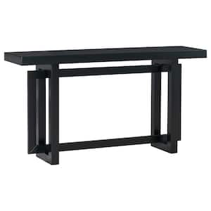 59.10 in. Contemporary Black Rectangle Wood Console Table for Entryway, Hallway, Living Room