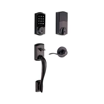 SmartCode 915 Touchscreen Venetian Bronze Single Cylinder Electronic Deadbolt with Avalon Handle set and Tustin Handle
