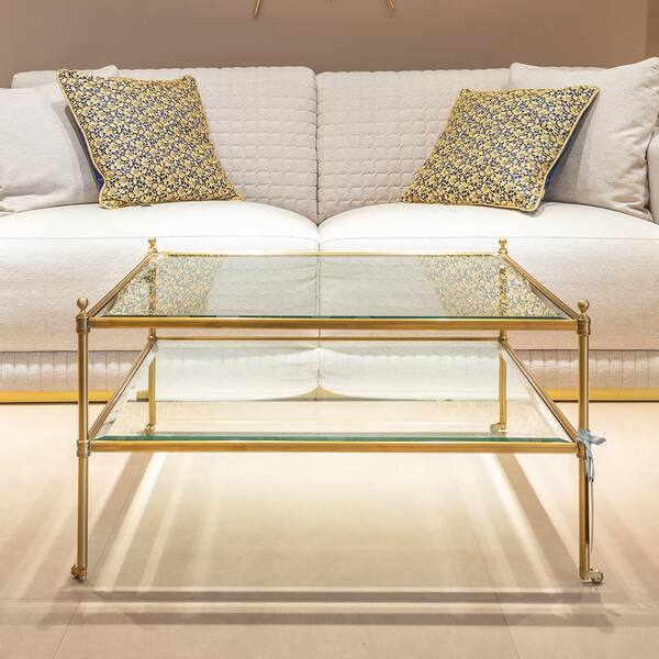 Fab Glass and Mirror 48 in. Clear Square Glass Table Top 1 2 in. Thick Bevel Polish Tempered Radius Corners 48SQR12THBEAN The Home Depot