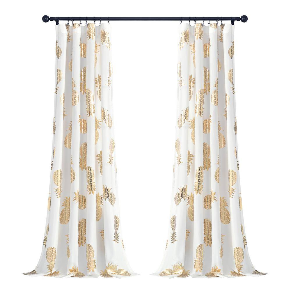 Pineapple Toss Window Curtain Panels Gold 52X95 Set 16T004626
