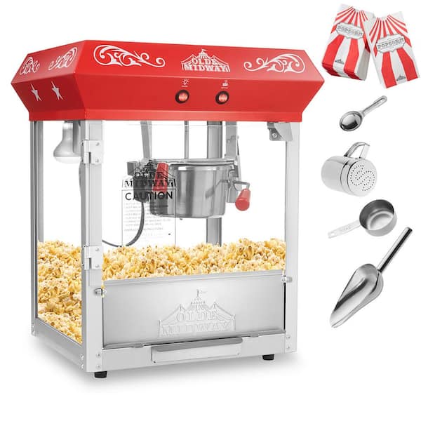 Olde Midway 640 W 4 oz. Red Bar Style Popcorn Machine CON-POP-400