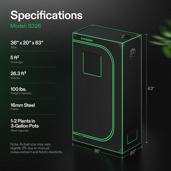 VIVOSUN 3 ft. x 1.5 ft. High Reflective Mylar Grow Tent with