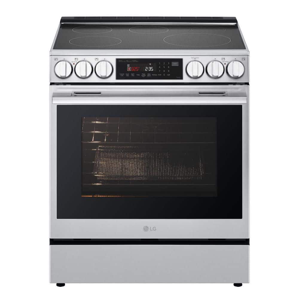 30 in. 6.3 cu. ft. Smart 5-Element Induction Range in Stainless Steel with 