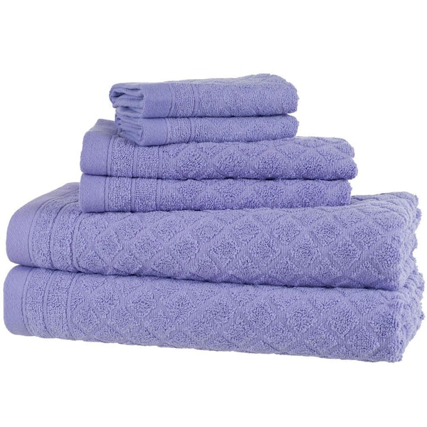 Trademark 6-Piece Purple Solid Bath Towel Set