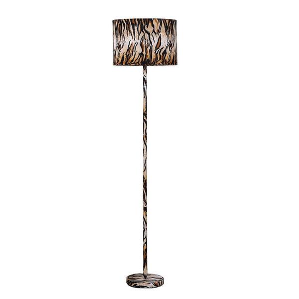 HomeRoots 59 in. Brown and Black Standard Light Bulb Bedside Table Lamp