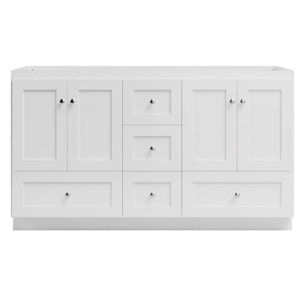 Shaker 60 in. W x 21 in. D x 34.5 in. H Bath Vanity Cabinet without Top in Winterset price history on PriceWatchPro