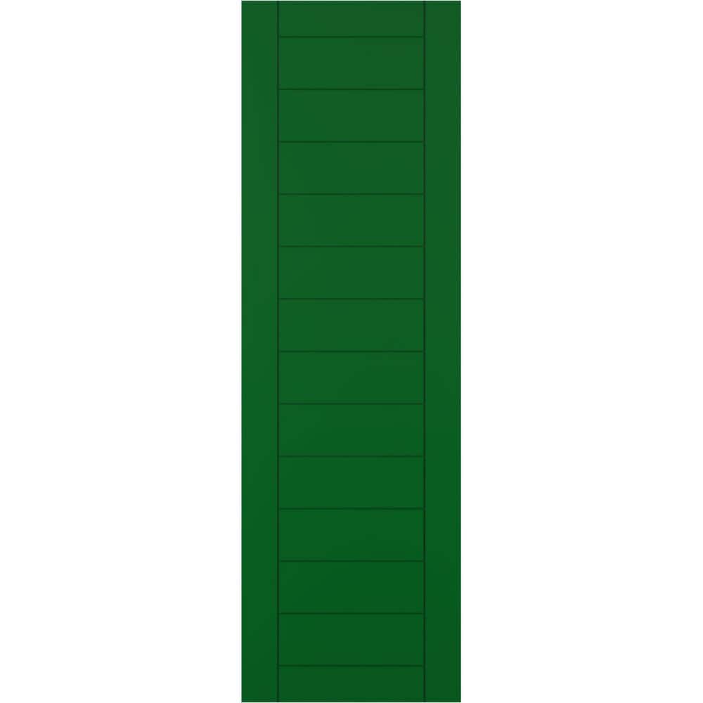 18 in. x 28 in. PVC Horizontal Slat Framed Modern Style Fixed Mount Board and Batten Shutters Pair in Viridian Green price history on PriceWatchPro