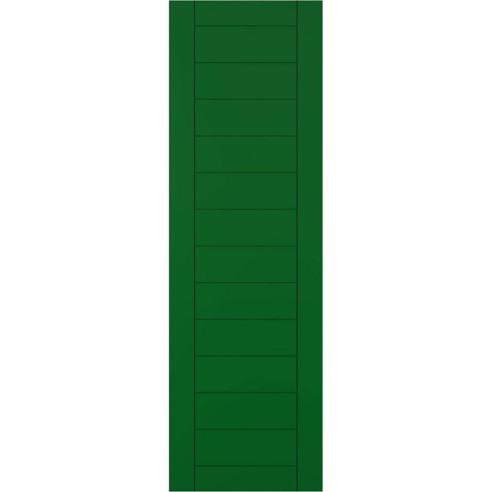 18 in. x 76 in. PVC Horizontal Slat Framed Modern Style Fixed Mount Board and Batten Shutters Pair in Viridian Green price history on PriceWatchPro