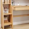 B BALANBO Beige Kids Study Desk with Hutch, Wooden Children's Computer Writing Desk, Kids Desk with Bookshelf and Drawers HJ888